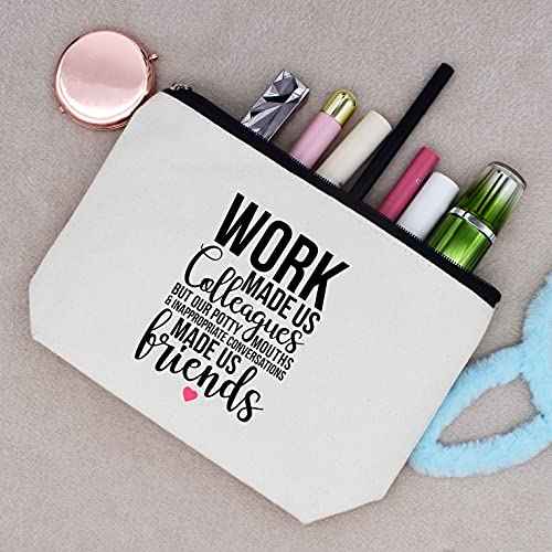 LIBIHUA Coworker Leaving Gifts Farewell Gift Going Away Present for Colleagues New Job Good Bye Present for Boss Women Her Friends Makeup Bag Cosmetic Bag Travel Pouch Work Made Us Colleagues