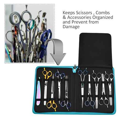 Case Holds 10 Grooming or Beauty Shears (TURQUOISE)