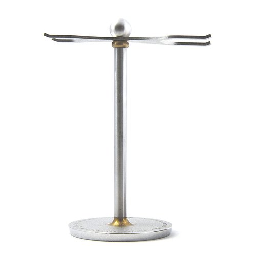 Luxury Razor and Brush Stand, The Admiral by VIKINGS BLADE, Ancient Viking Look with Heavy Distressed Stainless Steel & Brass, Extra Wide Openings, Fits Most Razors and Brushes