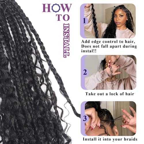 Human Braiding Hair For Boho Braids Deep Water Wave Human Bulk Hair for Braiding 12A Brazilian Virgin Human Hair Extensions for Boho Braids 3 Bundles/Pack 110g Honey Blonde 24inch