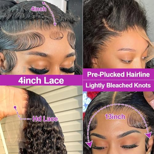 20 Inch Deep Wave Lace Front Wigs Human Hair Wig for Woman 13x4 Hd Deep Curly Lace Frontal Wig Pre Plucked With Baby Hair
