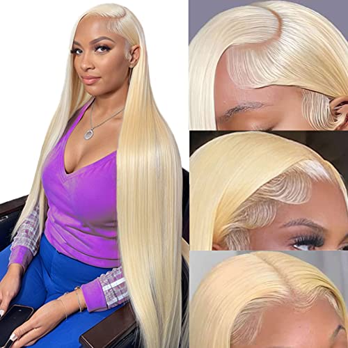 SIYUSI Blonde Wig Human Hair Pre Plucked with Baby Hair 613 13x6 lace front wig human hair 22inch 180% Density HD Lace Frontal Wig Transparent Straight Lace Front Wig