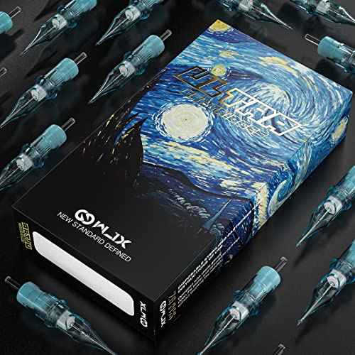 Wjx Ultra Tattoo Needle Cartridge 1214RS Tattoo Needles 20Pcs Round Shader Bugpin Size Compatible with Different Tattoo Machines