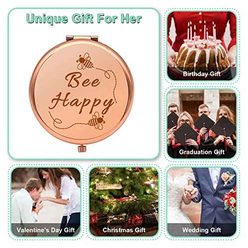 Bee Gift for Women Honey Bee Lover Gifts for Girls Inspirational Gifts Compact Makeup Mirror for Friends Bestie Sister Bee Kind Gifts Travel Makeup Mirror for Beekeeper