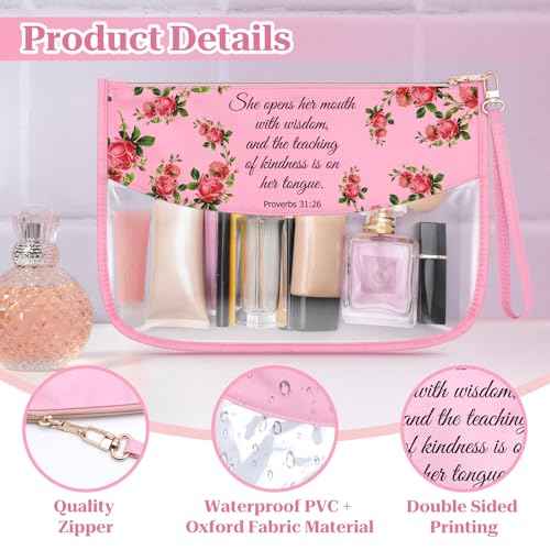 Christian Gifts for Women Birthday Inspiration Religious Spiritual Catholic Gifts for Women Mom Friends Female Coworker Sister Christian Clear Cosmetic Bag Christmas Birthday Presents for Her