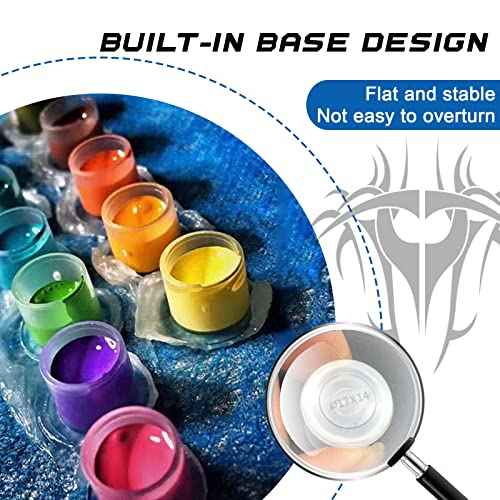 CINRA Tattoo Ink Cups, 500Pcs Disposable Plastic Pigment Tattoo Ink Caps, Large Wide Base, Tattoo Supplies