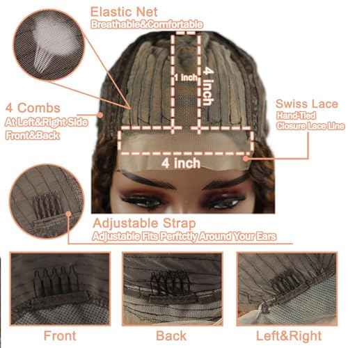 Human Hair Wig 5x5 Highlight P4/30 Brown Water Wave Lace Front Wigs Human Hair Dark Brown Water Wave Human Hair Wig 200% Density