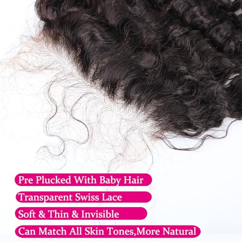 YMS 3C4A Burmese Curly Human Hair Transparent 5x5 Lace Closure 14 Inch 16A Unprocessed Burmese Raw Hair Real Human Hair Lace Closure Natural Black