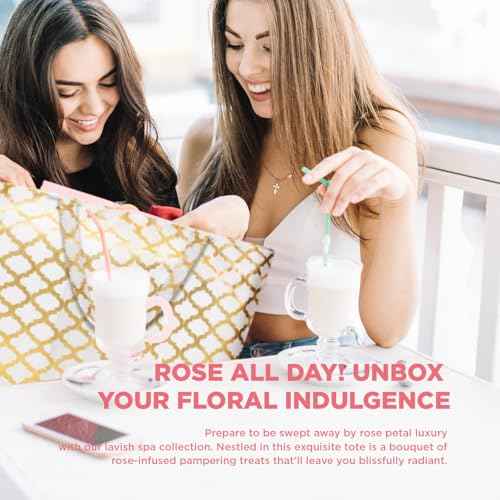 Spa Luxetique Spa Baskets for Women Gift, Womens Spa Gift Baskets, 15pcs Rose Spa Sets, Spa Kit Includes Body Oil, Bubble Bath, Bath Sets for Women, Christmas Gifts