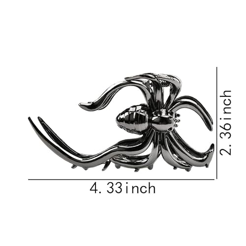 Black Spider Clip Claws for Women Girls Punk Hair Clip Jaw for Teen Girl Strong Hold Spiders Hair Clamp Barrette Fahison Goth Hair Accessories for Women Halloween Costume Decoration Metal Hair Claw