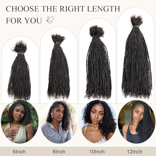 DAIXI Handmade Interlocking Sisterlocks Curly Tips 100% Real Human Hair Permanent Micro Locs Extensions Natural Looking Soft Dreadlocks Can Be Bleached and Dyed.(1B - 0.2cm, 6 Inch 60 Strands)