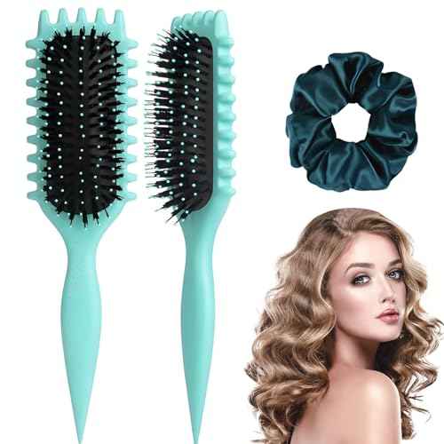 Curly Hair Brush,2025 Curly Hair Products Curl Defining Brush, Bounce Defining Hair Shaping for Women Men Reduce Pulling and Separa Thanksgiving Christmas Gifts