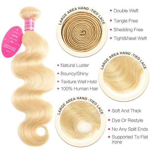YISEA Brazilian 613 Body Wave 3 Bundles 300g 12A 100% Unprocessed Virgin Human Hair 613 Color Mixed Body Wave Hair Bundles 10 10 10