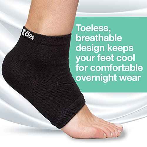 ZenToes Men's Moisturizing Cotton Sleep Socks with Vitamin E, Olive Oil and Jojoba Seed Oil to Soften and Hydrate Dry Cracked Heels (Regular, Gray and Black)