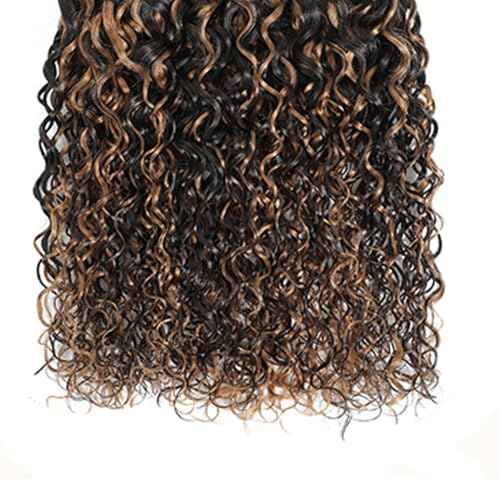 P1B30 Highlight Brown Human Hair Bundles Ombre Water Wave 3 Bundles 18 20 22 inch Two Tone Black and Brown Bundle 300g