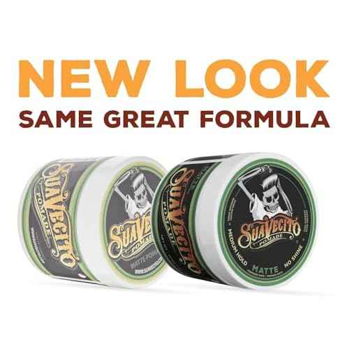 Suavecito Pomade Matte (No Shine) Formula 4 oz, 2 Pack - Medium Hold Hair Pomade For Men - Matte Hair Paste For Natural Texture Hairstyles
