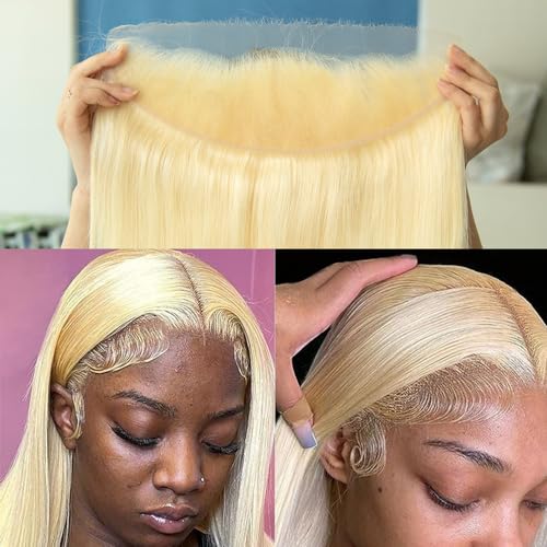 KRN 613 Lace Frontal, 0.11mm Ultra-thin Skinlike Invisible 13x4 Real HD Lace Frontal Pre-Plucked with Baby Hair 12A Grade Brazilian Virgin Hair Straight 16 Inch