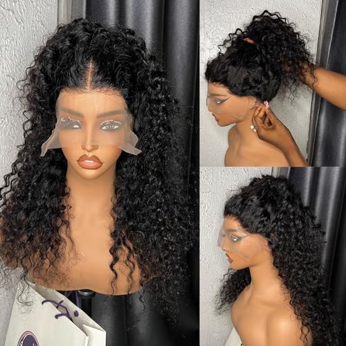 360 Lace Front Wigs Human Hair Pre Plucked Deep Wave Lace Front Wigs Human Hair Wigs for Black Women with Baby Hair Natural Hairline Deep Culy 360 Full Lace Wigs 18 Inch