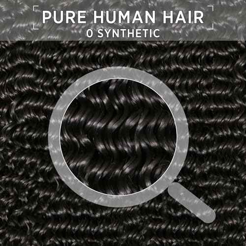 Deep Wave Bulk Human Hair Braiding hair 10A Brazilian Virgin Human Hair No Weft Curly Braiding Extensions for Boho Braids 3 Braids Per of 1 pack 150g Wahairse £¨Grey Color£¬24 inch,150g£©