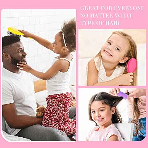 12 Pack Wet Small Hair Brush Combs Set, 6 Detangler Mini Brush Detangling Travel Hair Brush 6 Plastic Fine Wide Combs for Women Men Kids Toddler Girls Baby(Stylish Colors)