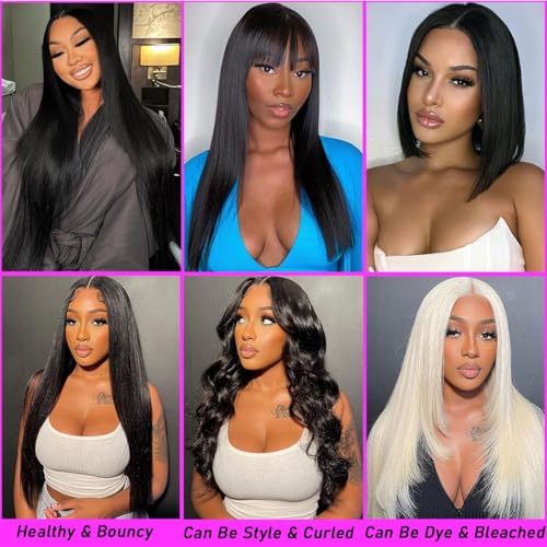 Beautymoon Straight Weave Bundles Human Hair 18 18 18 Inch 12A Human Hair Bundles Straight 100% Unprocessed Brazilian Virgin Hair Extensions Double Weft For Black Women