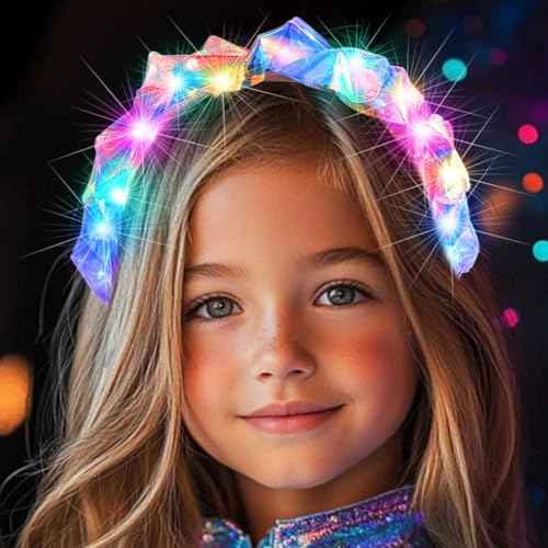 BARTOSI Light Up Headbands LED Glow Headband Festival Costume Hair Accessories for Women and Girls