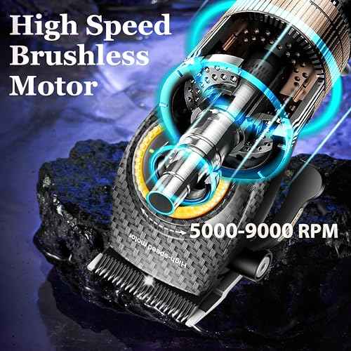 KEMEI 2242 Professional Hair Clippers for Men, Cordless Barber Clipper with LED Display & Charging Base, Hair Cutting Tools, 9000 RPM Super Torque Motor, Black
