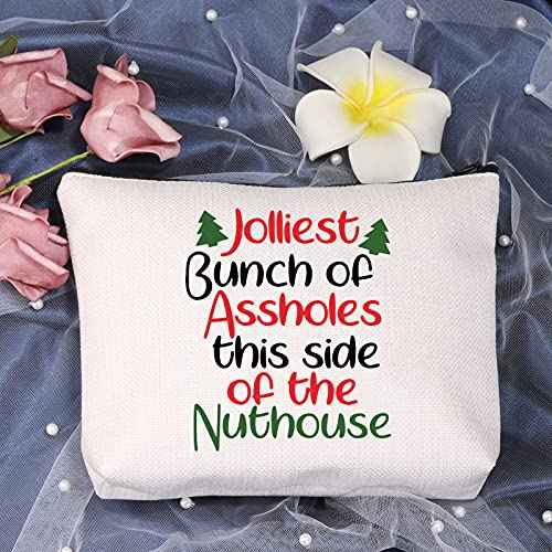 LEVLO Christmas Movie Gifts Jolliest Bunch of Assholes This Side of The Nuthouse Makeup Bags National Lampoons Bags (Jolliest Bunch)
