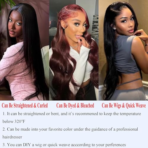 Body Wave Bundles Human Hair 20 22 22 Inch 12A Grade 100% Unprocessed Brazilian Virgin Hair Body Wave 3 Bundles Deals Real Human Hair Extensions For Black Women Natural Black