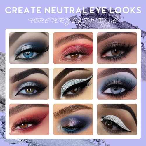 UCANBE Smokey Eyeshadow Palette, 8 Colors Black White Red Burgundy Gray Shimmer Matte Glitter Makeup Pallet, Dark Shades High Pigmented Travel Size Sombras De Ojos Eyes Shadow Kit