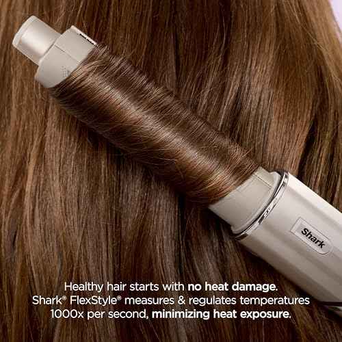 Shark HD430 FlexStyle Air Styling & Drying System, Powerful Hair Dryer Brush & Multi-Styler with Auto-Wrap Curlers, Paddle Brush, Oval Brush, Concentrator Attachment, Stone