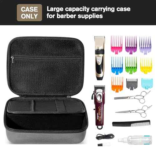 ProCase Hard Hair Clippers Case, Barber Supplies Hair Cutting Tool Accessories Storage Organizer, Trimmer Travel Bag for TPOB/Hatteker/Oneisal/Wahl 5Star/Andis Men Razor Guard Grooming Kits -Carbon
