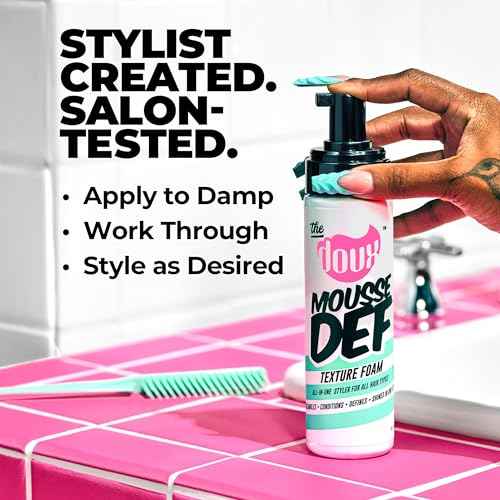 The Doux Multi-Use Mousse for Curly Hair ? The Doux Mousse Def Texture Foam for Styling, Curl Definition, Volume & Shine ? Curl Cream Alternative for Textured Hair & Natural Hair Styles