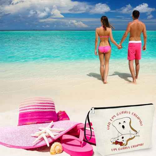 White Elephant Gag Gift for Her Girlfriend Wife from Husband Boyfriend Lover Gift Cosmetic Bag Oh! I'm Gonna Crumb Funny Romantic Gift for Women for Christmas Valentine's Day Anniversary Birthday