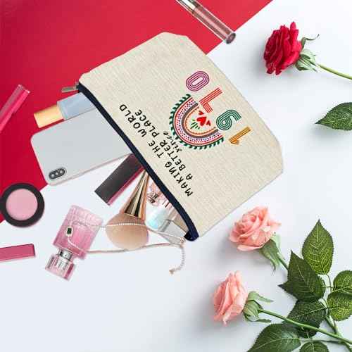 55th Birthday Gifts for Her Women, Happy 1970 55th Birthday Decorations Makeup Bag, Anniversary 55 Year Old Gift Ideas for Wife, Sister, Mom, Aunt, Cosmetic Travel Pouch for Mothers Day, Christmas