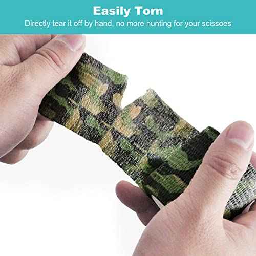 VideoPUP 18pcs Tattoo Grip Tape,Disposable Cohesive Tattoo Grip Cover Elastic Bandage Handle Grip Tube for Tattoo Machine Tattoo Grip Accessories,Wetland Camouflage