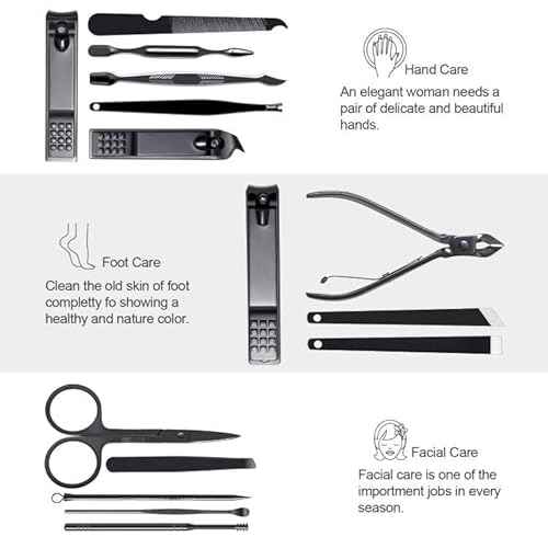 FIXBODY Nail Clippers for Men, Nail Grooming Kit, Manicure Kit Gift for Men, Nail Clippers Set for Women, Fingernail Clippers and Toenail Clippers