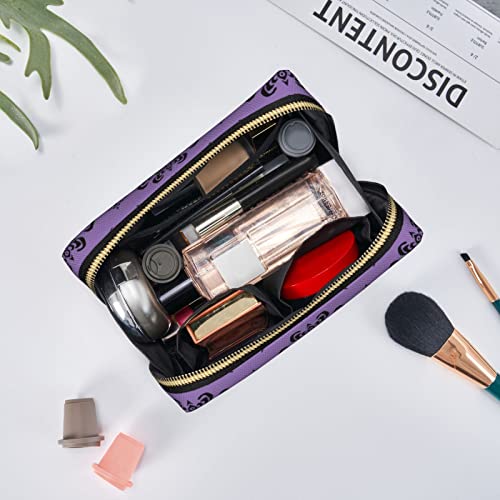 Haunted the Mansion Cute Small Makeup Bag Leather Women Travel Toiletry Pouch Cosmetic Bags Portable Multifunctional Storage for Girl Friend Wife Birthday Gifts