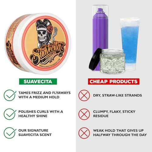Suavecita Pomade for Women 2.3 oz Can - Medium Hold, High Shine, Water Based, Wax Like Flake Free - All Day Hair Free Gel Hairstyles Easy to Wash Out