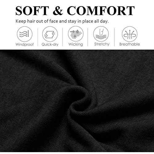 Huachi Headbands for Women Non Slip 16 Pack Elastic Sports Hair Bands for Women, Soft Cotton Cloth Headband for Workout Yoga Fashion Hair Accessories, Black White Gray Trendy Head Bands