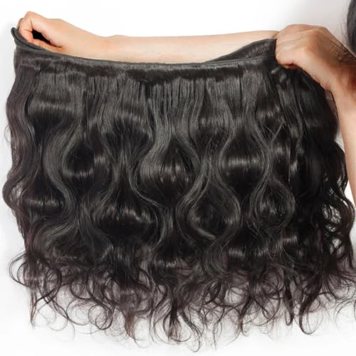 Douyin Brazilian Body Wave 3 Bundles Human Hair 16 18 20 Inch 12A 100% Unprocessed Virgin Human Hair Weave Bundles Deals Natural Black Color (1B Black£¬16 18 20)