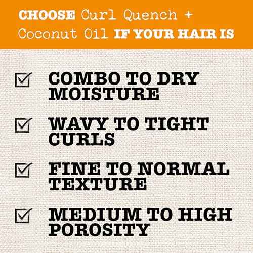 Maui Moisture Curl Quench + Coconut Oil Hydrating Curl Cream Smoothie, Curly Hair Styling Cream with Coconut Oil & Papaya Butter Helps Tame Frizz & Enhance Softness, Silicone Free, 12 oz