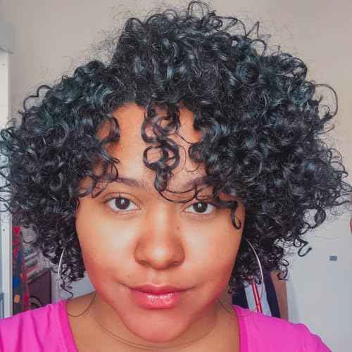 Kinky Curly 10 Inch Human Hair Wigs for Black Women - Wear and Go Glueless Short Wig with Natural Color - 100% Human Hair