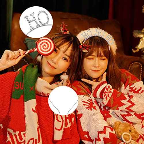 Christmas Rhinestone Headbands Xmas Crystal HOHOHO Hair Hoops Christmas Party Headdress Hair Accessory for Women Girls