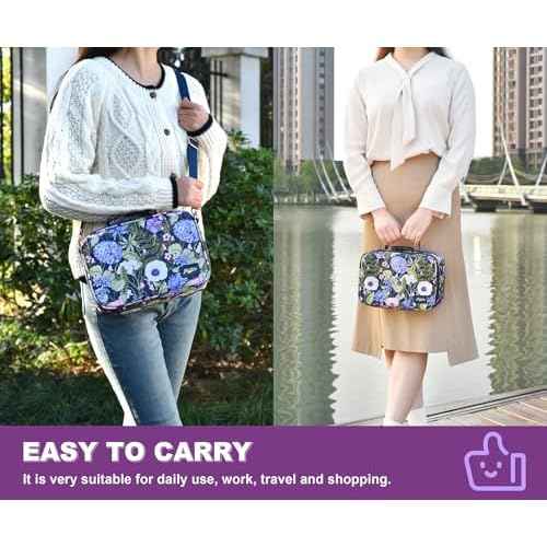 Storage Bag with Combination Lock Large Storage Container Cosmetic File Organizer Case Medicine Lock Box Portable Travel Storage Pouch Halloween Makeup Bag Purple