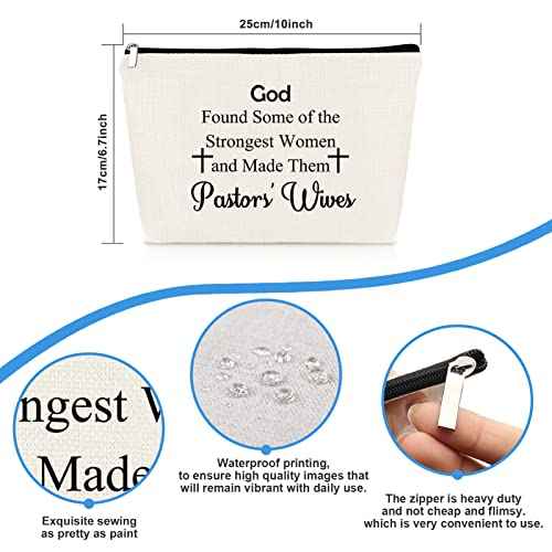 Pastor's Wife Gift Makeup Bag Gifts for Pastors Wives Minister's Wife Gift Religious Gift Cosmetic Bag Pastor's Wife Appreciation Gifts Christmas Christian Thanksgiving Birthday Gifts for Pastor Wife