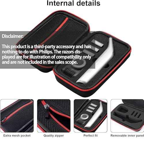 LinMei Travel Trimmer Case Compatible with One Blade QP6510/70 QP6520/70 Pro Wet Dry Electric Shaver Hard Portable Storage Carrying Case for Shavers and Accessories