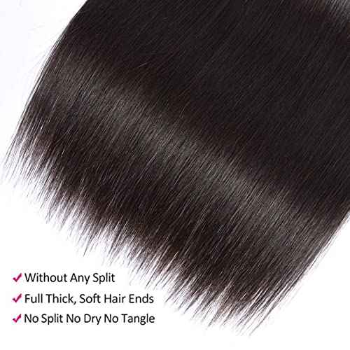 10A Brazilian Straight Human Hair Bundles 18 20 22 Inch 100% Unprocessed Virgin Straight Weave 3 Bundles Deals Human Hair