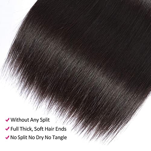 10A Straight Human Hair 1 Bundles 32 Inch 100% Unprocessed Brazilian Virgin Straight Weave Single Bundles Human Hair