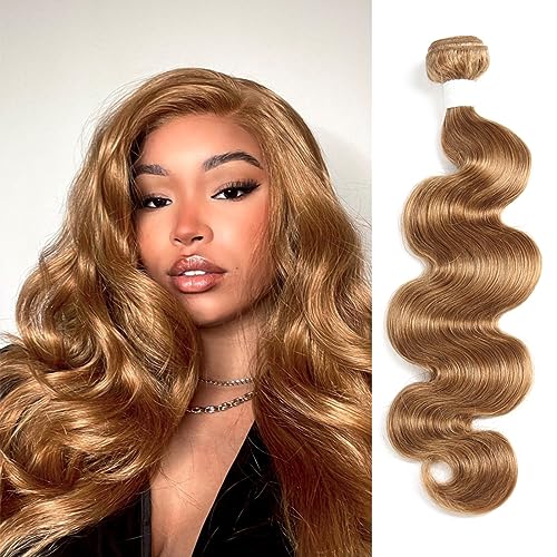X-TRESS Honey Blonde Bundles 10A Body Wave Bundles Human Hair Braiding Hair Wavy Remy Hair Extensions Quick Weave Hair Bundles Double Wefts 1 Bundles for Braiding 22 Inch